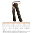 thumbnail image 5 of Pantalones de mujer con múltiples bolsillos Ajuste relajado Pierna ancha recta Cintura media Pantalones casuales de calle OD Verde L, 5 of 5