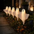 thumbnail image 5 of Solar Powered Halloween Ghost Lights with Stake Design, 5-Pack, Warm White, for Outdoor Yard, Halloween Decoration, 5 of 5