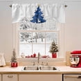 thumbnail image 2 of Christmas Tree Tie Up Valances Curtain, Abstract Blue Trees Elk Gift Bird Star Art Adjustable Rod Pocket Short Window Treatment Tie Up Curtains Valances for Kitchen Living Room Bathroom 54x18 Inches, 2 of 9