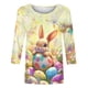 thumbnail image 4 of Camisetas de Pascua para Mujeres Impresas Cuello Redondo Suelto Tres Cuartos de Manga Sudadera Casual, 4 of 6