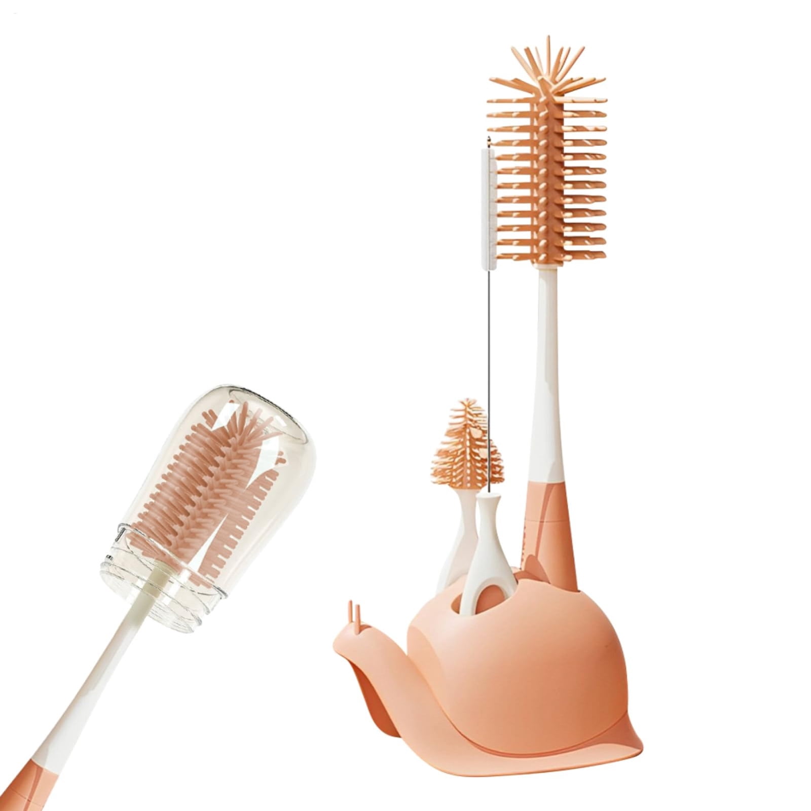 Bottle Brush Rotatable Silicone Cleaner with Stand, 12x7x28cm Flexible for Water Bottles Travel Tumblers