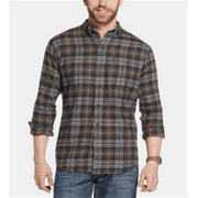 GH Bass Men's Fireside Flannel Long Sleeve Shirt Gray Size Large