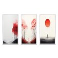thumbnail image 2 of Designart "Minimal Serenity Moonlit Wanderings II" Paysage Abstrait Art Mural Encadré Ensemble de 3 - Ensemble de Toiles de Paysages Abstraits Rouges pour Décoration de Salon, 2 of 6