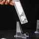 thumbnail image 5 of Soporte de caballete para pantalla acrílica | Soporte de mesa transparente para fotos, tarjetas, placas, teléfonos, arte pequeño | Soporte de placa transparente de escritorio para eventos de bodas, 5 of 6