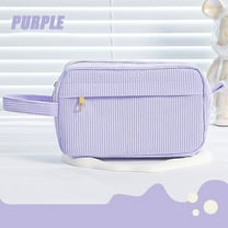 Corduroy Pencil Case Stationery Pouch,Travel Cosmetic Bag,Portable Toiletry Bag,Large Capacity Makeup Storage Bag,Zipper Closure Purses,Skincare Essentials Storage Pouch