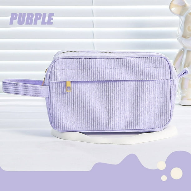 Estuche de pana premium con múltiples bolsillos, organizador de gran capacidad para útiles escolares, ideal para estudiantes y profesionales. Aestivo | Morado | AESTIVO