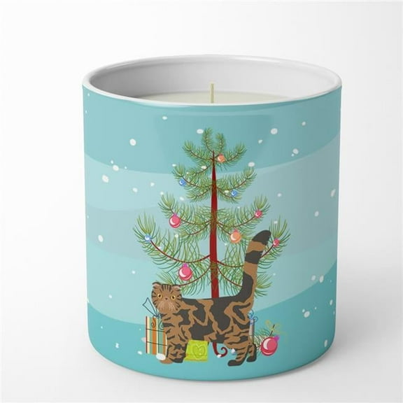 Carolines Treasures CK4625CDL 3.75 x 3.25 in. Unisex Foldex Exotic Fold No.2 Cat Merry Christmas 10 oz Decorative Soy Candle