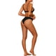 thumbnail image 3 of Conjuntos de bikini de triángulo de 2 piezas para mujer, parte superior con escote en V y tirantes ajustables, parte inferior básica, trajes de baño S en negro, 3 of 5