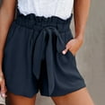 thumbnail image 2 of Timegard Womens Wide Leg Shorts Elastic High Waisted Tie Flowy Beach Wear Casual Loose Shorts with Pockets, 2 of 7