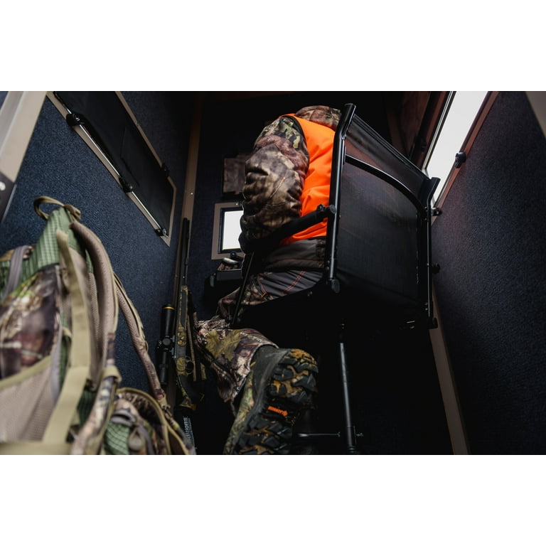 Muddy Swivel Ground Seat - Durable Foldable Portable Versatile Hunting Outdoor 360 Degree Flex-Tek Seat With Integrated Armrests & Removable Carry Strap, 300 Lbs. Maximum Capacity