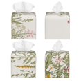 thumbnail image 2 of Naloa Herbs and Wildflowers Tissue Box CoverLeather Tissue Holder Square Facial Tissue Case Facial Paper Organizer Dispenser for Bathroom, Vanity Countertop, Tabletop, Car, 2 of 8
