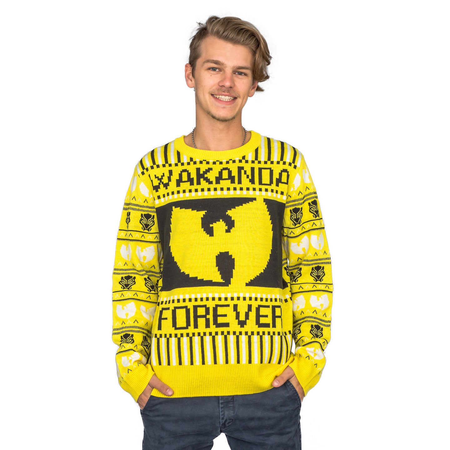 Marvel Comics Black Panther Wakanda Forever Wu Tang Ugly Christmas Sweater  - Walmart.com