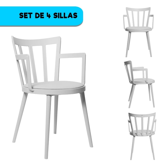 Set de Sillas de Comedor con Descansabrazos – Diseño Moderno y Resistente
