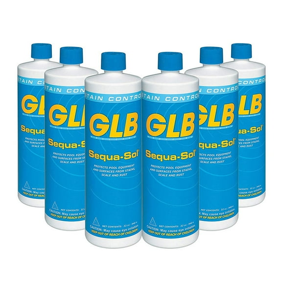 GLB Sequa-Sol Sequestering Agent Pool Stain Preventer (6 Pack), 1 Quart