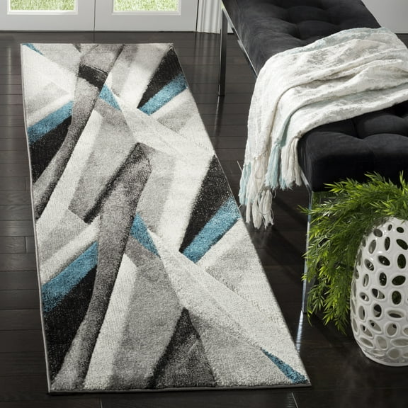 SAFAVIEH Hollywood Collection HLW710D Grey / Teal Rug