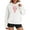 White, variant on XIAONU Womens Hoodies Crayfish Print Kangaroo Pocket Hoodie Long Sleeve Oversized Drawstring Hooded Pullover Sweatshirt
