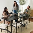 thumbnail image 3 of Best Choice Products 7-Piece Modern Dining Set, Kitchen Table w/ 6 Cushioned Chairs, Metal Frame - Black/Ivory, 3 of 9