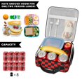 thumbnail image 5 of Red and Black Checkered Pattern Insulated Lunch Bag Teens,Lunch Box for Men Women for Work,Picnic or Travel,10.2x9.5x4.3 Inches,8 Can Capacity, 5 of 6