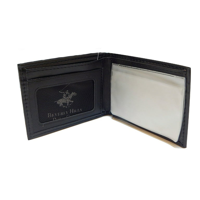 Beverly Hills Polo Club Men Embossed Genuine Leather Black Wallets - Gift  Boxed (Bi-Fold, Grand Polo) 