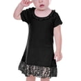 thumbnail image 3 of Kavio I1P0625 Infants Lace Trim A-Line Short Sleeve Dress-White-18M, 3 of 4