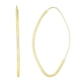 thumbnail image 2 of JewelStop 14K Yellow Gold Marquise Fashion Hoop Earrings with Medium and Endless Clasp for Women - 1.20gr, 2 of 6