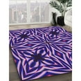 thumbnail image 3 of Ahgly Company Machine Washable Indoor Square Transitional Rich Lilac Purple Area Rugs, 3' Square, 3 of 7