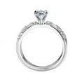 thumbnail image 2 of 1.10 Carat Brilliant Pear Cut Natural Diamond Solitaire with Accents Beautiful Ring for Engagement Solid 18K White Gold Size 9, 2 of 6