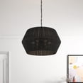 thumbnail image 5 of Aiwen 6-Light Rattan Cage Black Pendant Light Retro Hand-Woven Industrial Ceiling Light, 5 of 9