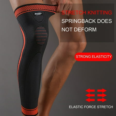 

Star Home 1Pc Leg Knee Brace Elastic Soft Nylon Stress Relief Long Leg Knee Sleeve for Sports