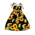 thumbnail image 1 of dmqupv 4t Toddler Kids Girls Floral Bohemian Sunflowers Sleeveless Beach Straps Dress Summer Dress Girls Size 8 Black 8 Years, 1 of 5
