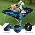 thumbnail image 4 of Black Blue Butterfly Pattern Square Fitted Tablecloth with Elastic Edge,Square Table Cover,Washable Elastic Table Cover for Home Kitchen Party Decor 36"x36", 4 of 6