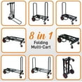 thumbnail image 3 of Pyle Compact Adjustable Folding Hand Truck Dolly Platform Multi Cart, Black, 3 of 9