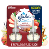 Glade PlugIns Refill 2 ct, Mothers Day Gifts, Apple Cinnamon, 1.34 FL. oz. Total, Scented Oil Air Freshener Infused with Essential Oils