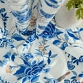 thumbnail image 5 of THD Skar Floral & Birds Patterned Window Back Tab Rod Pocket Curtains Bedroom - Light Blocking Darkening Window Panels, Set of 2 (Blue, 52 W x 84 L), 5 of 8