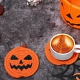 thumbnail image 5 of Fwttom Halloween Coasters, Halloween Decorations Hand-woven Drink Coasters Pumpkin Cotton Rope Place mats Cup Coasters for Desktop Protection, Halloween Thanksgiving Theme Party Decor, 5 of 7