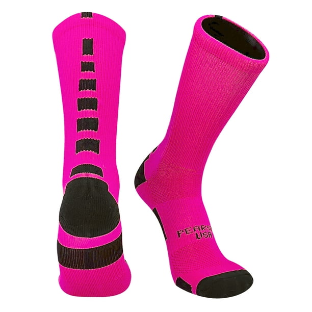 Pearsox Bolt Basketball Football Volleyball Crew Socks Hot Pink, Black ...