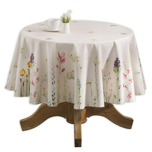 Maison d' Hermine Botanical Fresh 100% Cotton Tablecloth for Kitchen Dining | Tabletop | Decoration | Parties | Weddings | Spring/Summer (Round, 69 Inch).