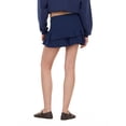 thumbnail image 4 of Forever 21 Women's Tiered Skort with Built-In Shorts and Drawstring Waist, Ruffle Mini Skirt Shorts Combo, Soft Knit Casual Lounge and Active Style, Navy, XXS-XXL, 4 of 6