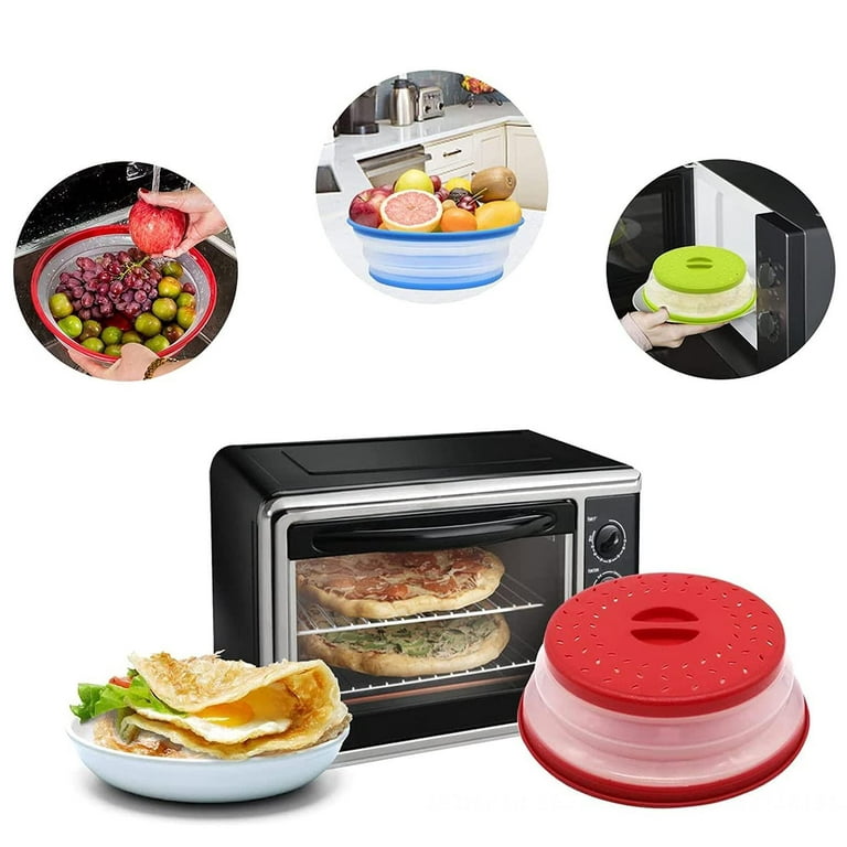  BPA Free Collapsible Microwave Cover for Food Microwave  Splatter Cover Food Strainer Dishwasher Safe 10.5 Inch 2 Pack: Home &  Kitchen