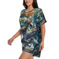 thumbnail image 2 of Fotbe Colorful Plant Turtle Print Pajama Set for Women 2 Piece Loungewear Short Sleeve Tops and Shorts Set Soft Sleepwear-4X-Large, 2 of 7