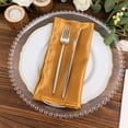 thumbnail image 5 of Efavormart 5 Pack Gold Striped Satin Cloth Napkins, Wrinkle-Free Reusable Dinner Napkins - 20"x20" For Wedding Party Event Banquet, 5 of 9