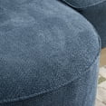 thumbnail image 5 of Curved Boneless Sofa, Modern Chenille Fabric Sectional Sofa with 3 Back and 4 Throw Pillows, High-Resilience Sponge Support and Ergonomic Design, 124.5 Inch Large Capacity Sofa for Living Room, Blue, 5 of 10