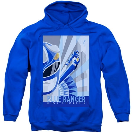 Power Rangers Men's  Blue Ranger Deco Hooded Sweatshirt