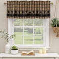 thumbnail image 3 of Brown Black Plaid Valances for Windows, Decorative Rod Pocket Window Valance Curtains, Vintage Rustic Star Buffalo Check Short Curtain Drapes for Kitchen/Bathroom/Living Room, 2 Panels, 54" W x 18" L, 3 of 8