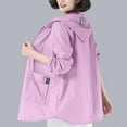 thumbnail image 2 of Ruimatai Women's UPF Sun Protection Hooded Jacket Long Sleeve Lightweight Zippered Pocket Casual Outdoor Windbreaker Fashion Tops, 2 of 5