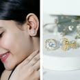 thumbnail image 3 of Rosec Jewels Lab Grown Diamond Earrings Studs (Ef-Vs Quality) - Statement Halo Earrings for Women, 18K Yellow Gold, 3 of 9