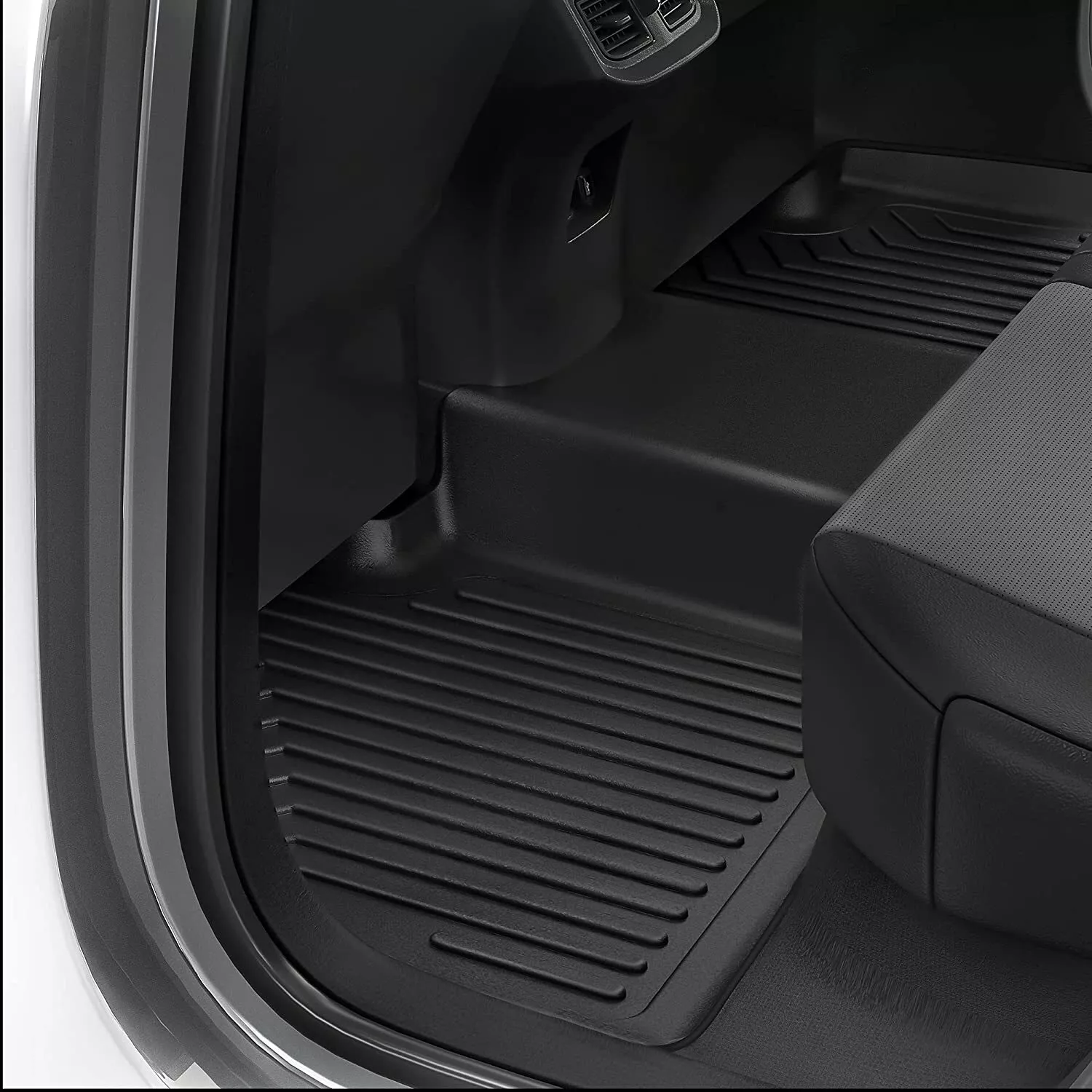RVNI Floor Mats for 2019-2025 Chevrolet Silverado GMC Sierra 1500 & 2020-2025 2500HD 3500HD Crew Cab Bench Seat TPE All-Weather Protection Floor Liners