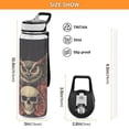 thumbnail image 3 of Qxltty Owl Holding Skull Pattern Water Bottle 32 oz with Straw BPA Free Reusable Fitness Sport Bottle Perfect for Travel School Outdoors and Gym, 3 of 7