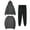 Dark Gray2, variant on MeetoTime Women's 3 Piece Outfit Tracksuit Pullover Top Hooded Sweatshirt and Sweatpants Lounge Set