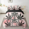 thumbnail image 2 of Manfei Skull Skeleton Child Twin Bedding Sets 7-Piece, Watercolor Artwork Bedding Comforter Set, Tropic Leaf Reversible Sheet Sets, Lightweight Room Decor, 2 of 7